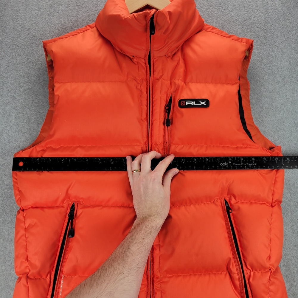 RLX Ralph Lauren Puffer Vest Mens L Orange Down Filled‎ Ripstop Quilted 6535 - Picture 6 of 13